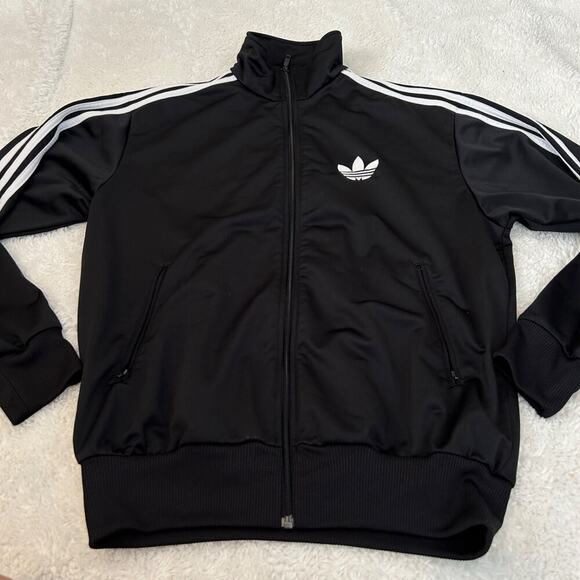 Vintage Unisex Adidas Tracksuit Medium Lined Jacket Black White 3‎ Stripe - Picture 2 of 5